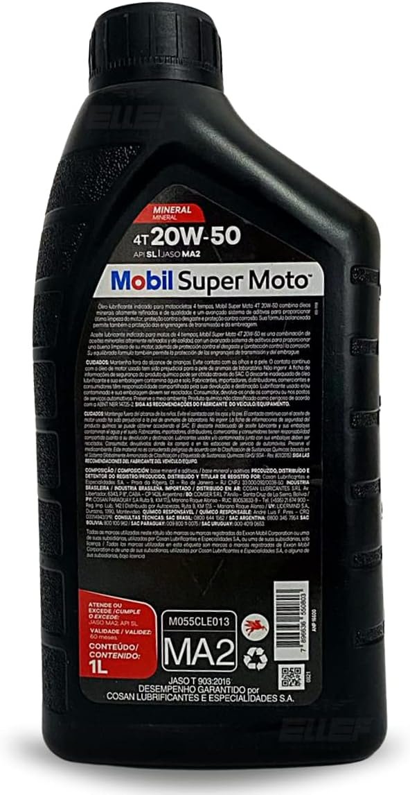 Alternative view of Oleo de Moto Mobil Super Moto 20w50 Mineral 4t 1lt